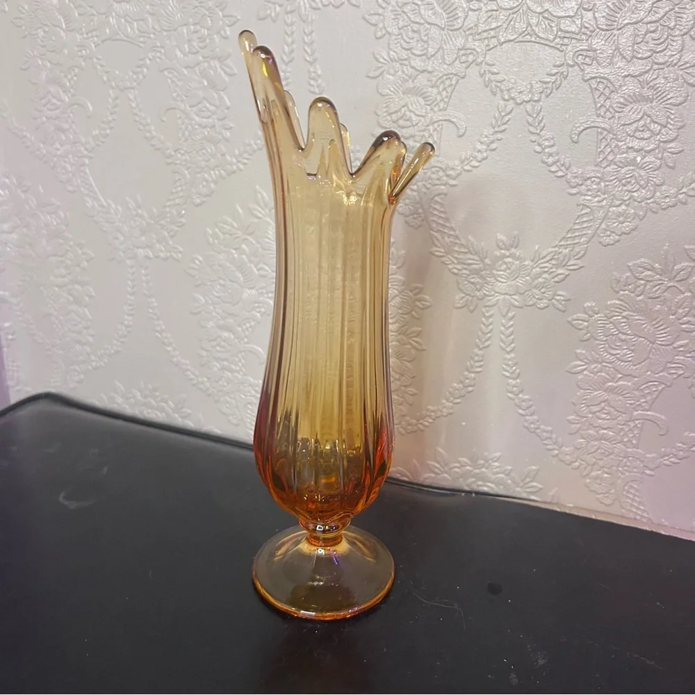 Amber Glass Tulip Vase - Home Accents viking swung vase amber honey